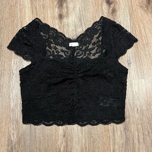 Y2K Garage Lace Dirndl Style Crop Top